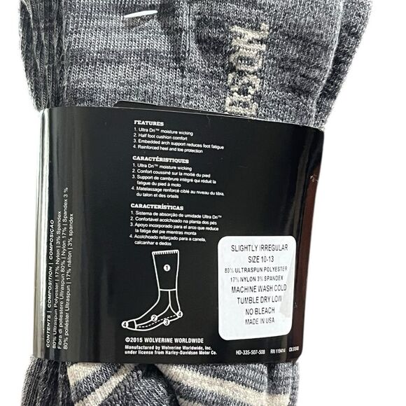 Harley-Davidson All Weather Boot Socks, 2 Pairs, Size L, NWT - Picture 5 of 6